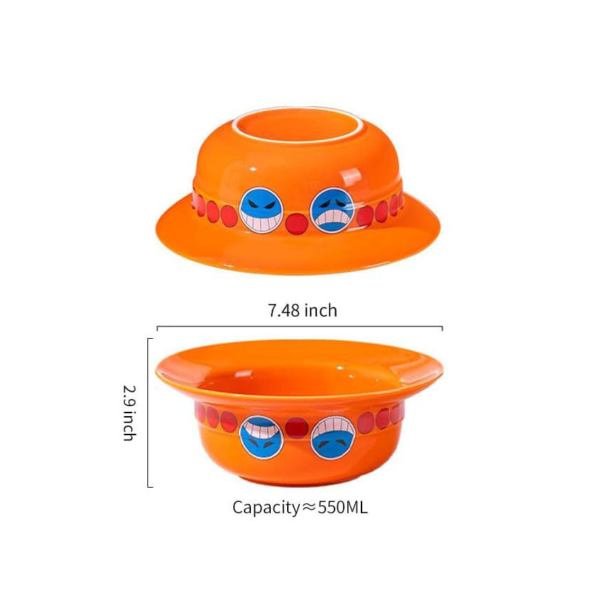 Luffy/Ace/Sabo role logo lovely cartoon interesting straw hat bowl