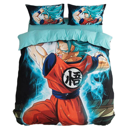 Son Goku role printing handsome cartoon Pure cotton bedding three-piece set