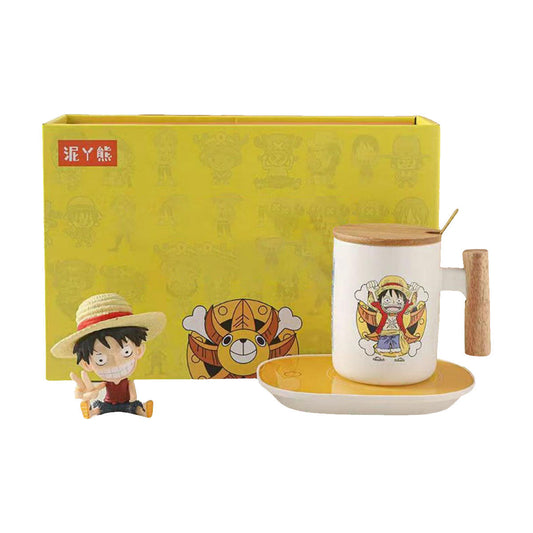 Luffy/Chopper/Zoro/Sanji Mug Gift Box Set Ceramic mug with lid Spoon