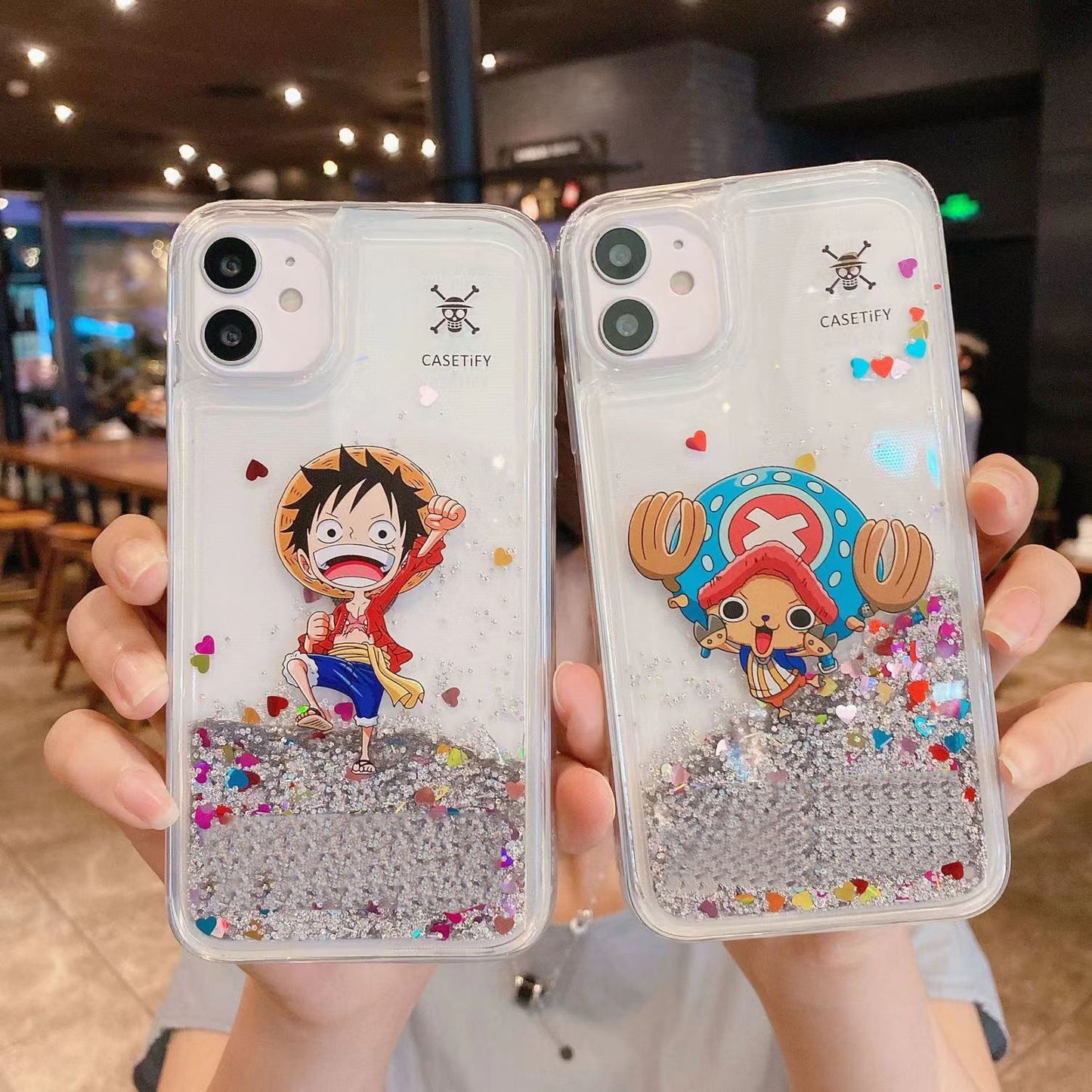 Luffy/Chopper iPhone Liquid Quicksand collision avoidance case