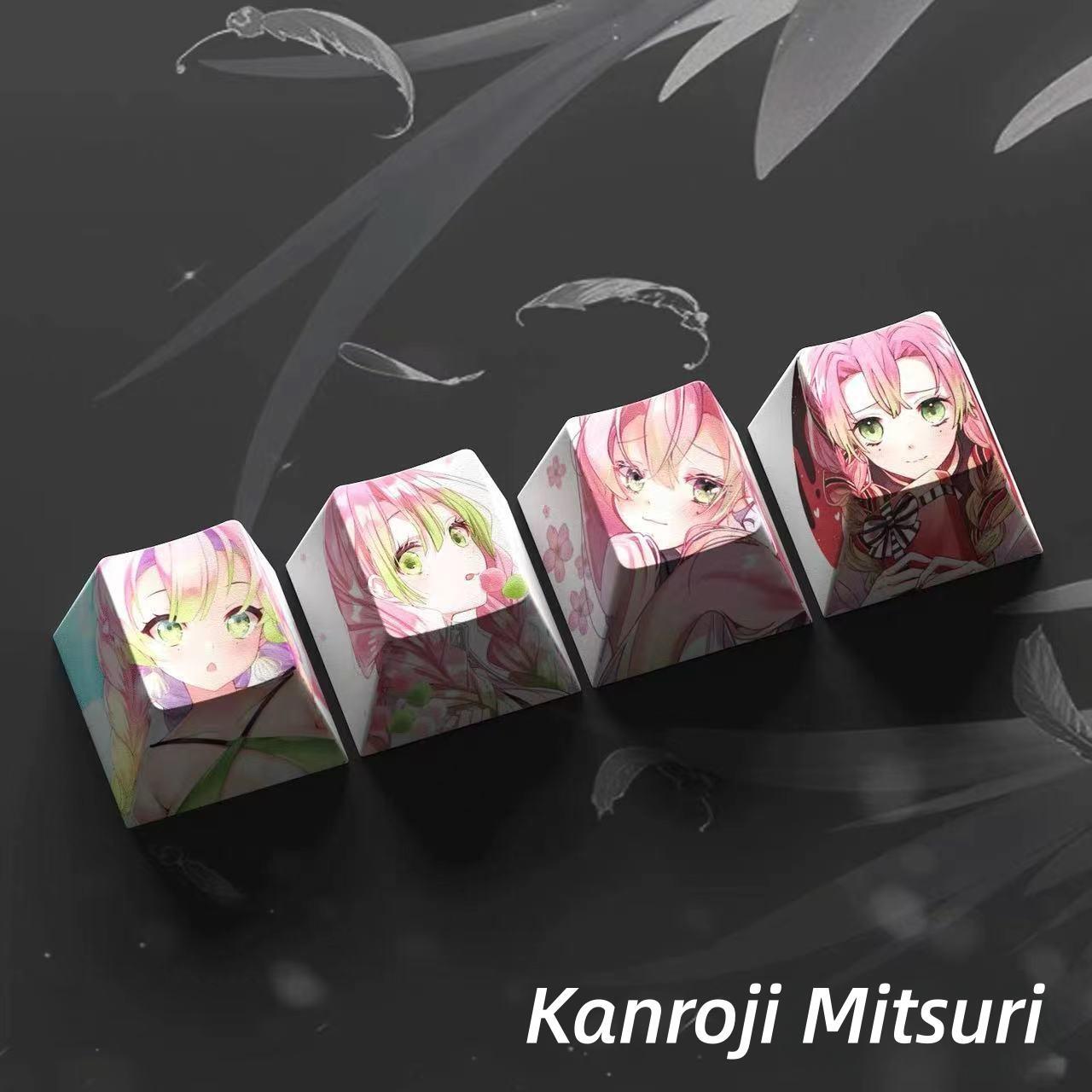 Nezuko/Tanjirou/Tokitou Muichirou Creative transparent cute mechanical keyboard cap