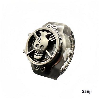 Luffy ring modelling retro fashion creative contracted clamshell ring watches