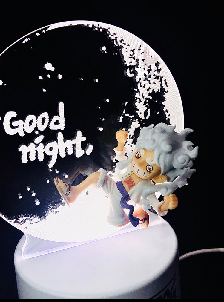 Nika Luffy Moon Night Light with Nika Luffy small hand tricolor change creative unlimited