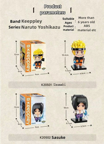 Uzumaki/Sasuke original characters model building block toy