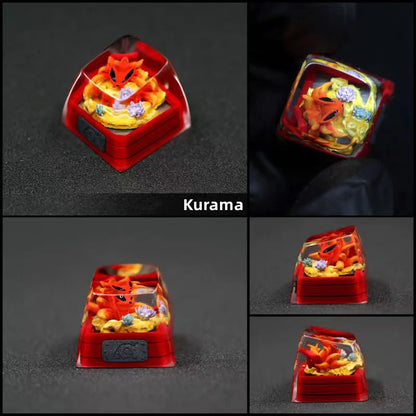 Shuukaku/Kurama/Sharingan handmade transparent resin keycap