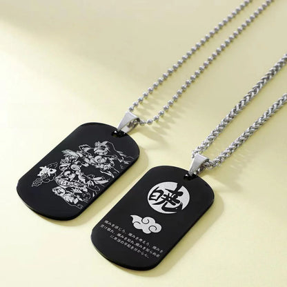 Uzumaki/Sasuke/Kakashi Ninja series handsome necklace with black finish.