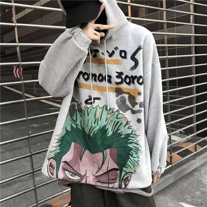 Zoro/Nami character modeling handsome cool cartoon Couples Hoodie