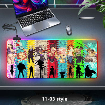 Luffy Cool LED Color Changing Thickened Mouse Pad with Seven Colors