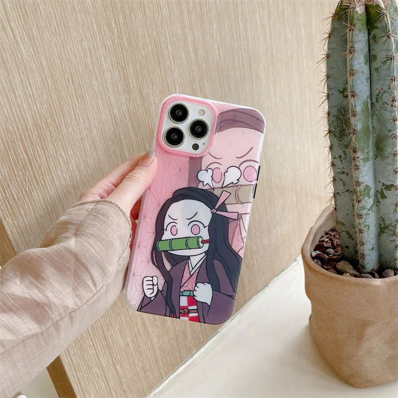 Tanjirou/Nezuko Apple exquisite Trend Silicone Anti-collision phone case