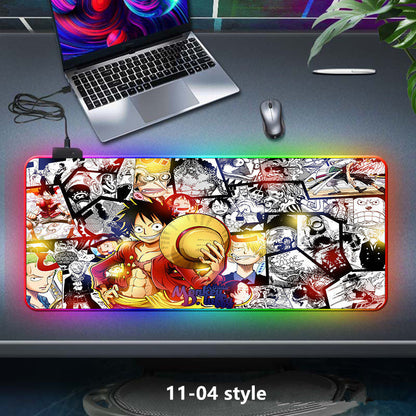 Luffy Cool LED Color Changing Thickened Mouse Pad with Seven Colors