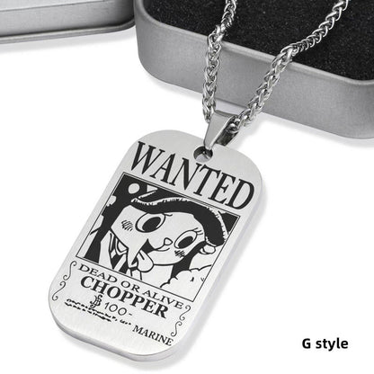 Luffy/Zoro/Nami/Sanji Titanium Character Bounty Necklace