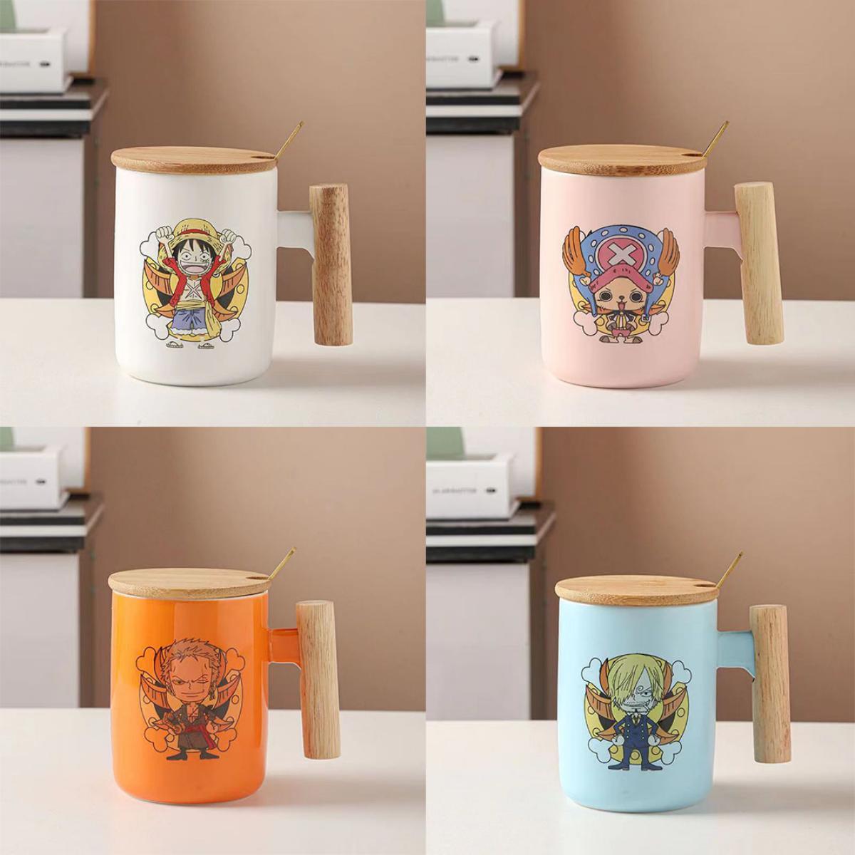 Luffy/Chopper/Zoro/Sanji Mug Gift Box Set Ceramic mug with lid Spoon