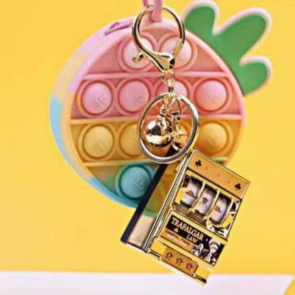 Luffy/Zoro Keychain Rocker Fruit Machine pendant pop-up book Rocker