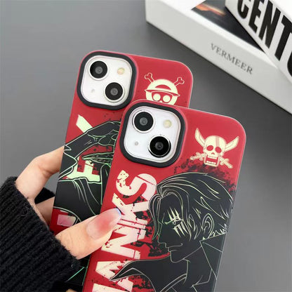 Luffy/Shanks iPhone silicone crash-resistant phone case