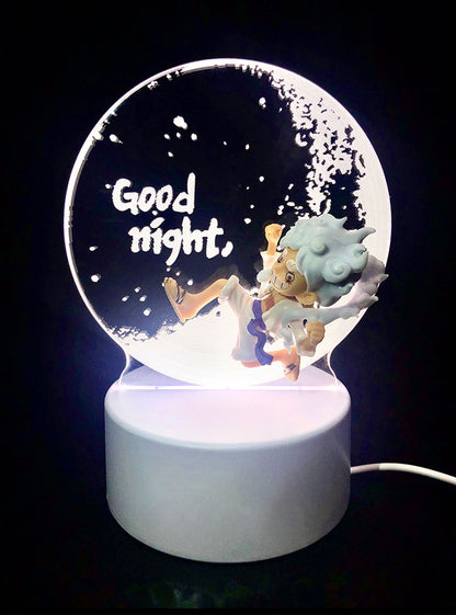 Nika Luffy Moon Night Light with Nika Luffy small hand tricolor change creative unlimited