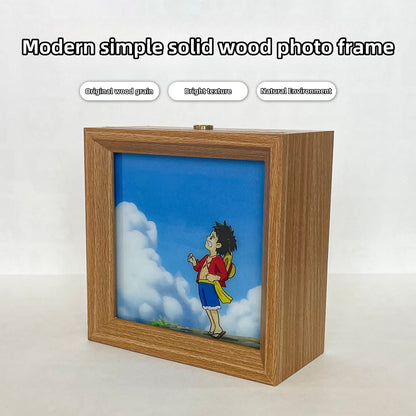 Luffy/Ace Luminous solid wood decorative painting small night light picture frame painting decoration