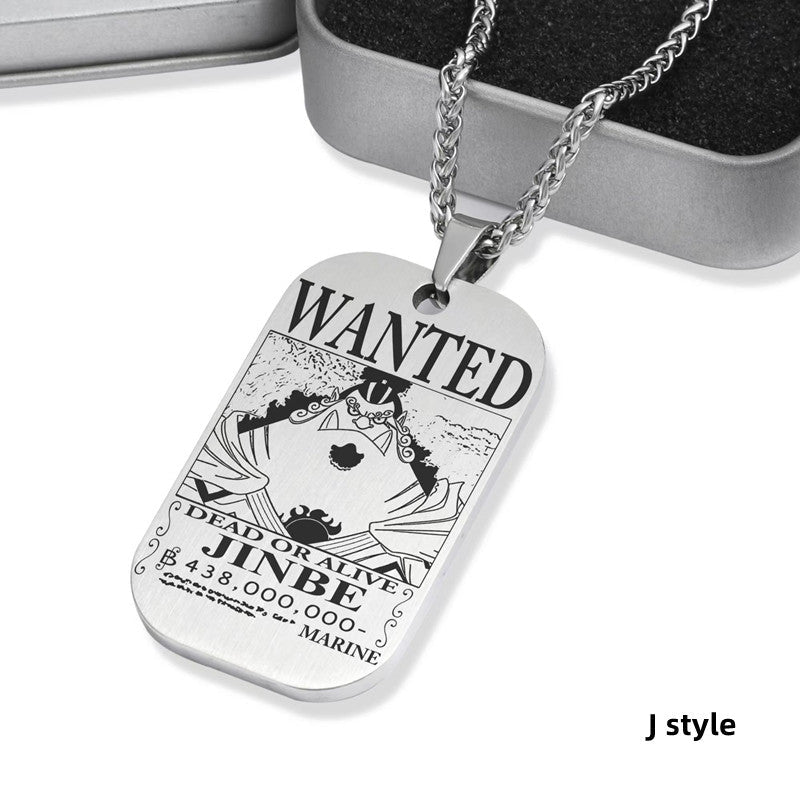 Luffy/Zoro/Nami/Sanji Titanium Character Bounty Necklace