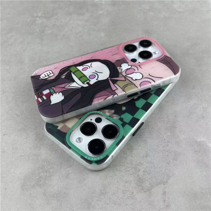 Tanjirou/Nezuko Apple exquisite Trend Silicone Anti-collision phone case