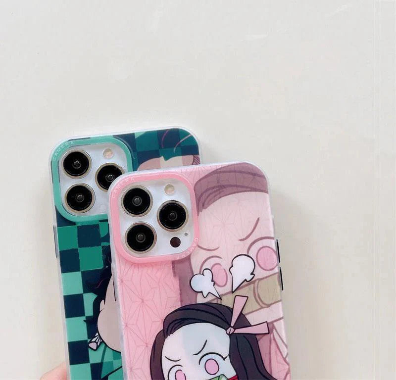 Tanjirou/Nezuko Apple exquisite Trend Silicone Anti-collision phone case