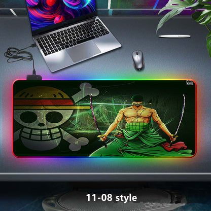 Luffy Cool LED Color Changing Thickened Mouse Pad with Seven Colors