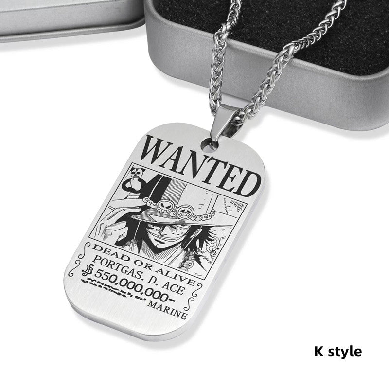 Luffy/Zoro/Nami/Sanji Titanium Character Bounty Necklace