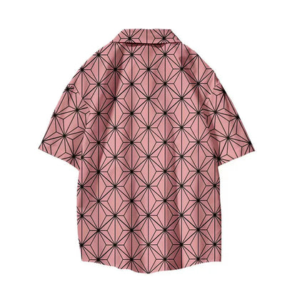 Tanjirou/Nezuko Shirt Summer new loose shirt COS printed shirt Youth casual trend all-matching shirt