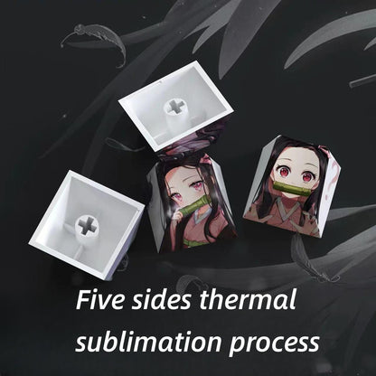 Nezuko/Tanjirou/Tokitou Muichirou Creative transparent cute mechanical keyboard cap