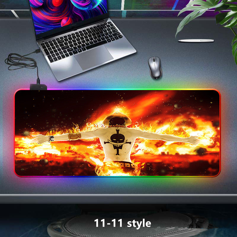 Luffy Cool LED Color Changing Thickened Mouse Pad with Seven Colors