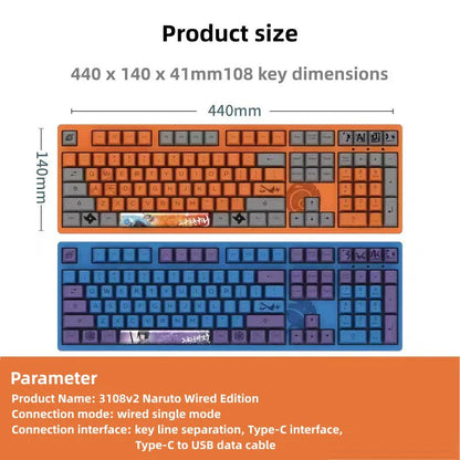 Sasuke Mechanical Keyboard Three-mode wireless RGB backlit gaming esports Keyboard