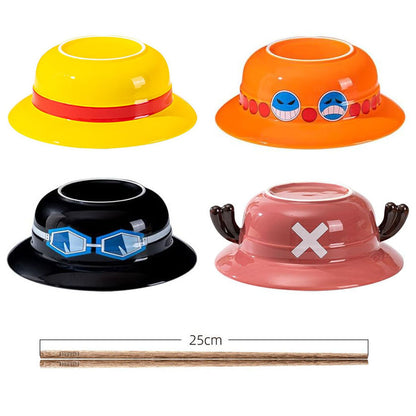 Luffy/Ace/Sabo role logo lovely cartoon interesting straw hat bowl