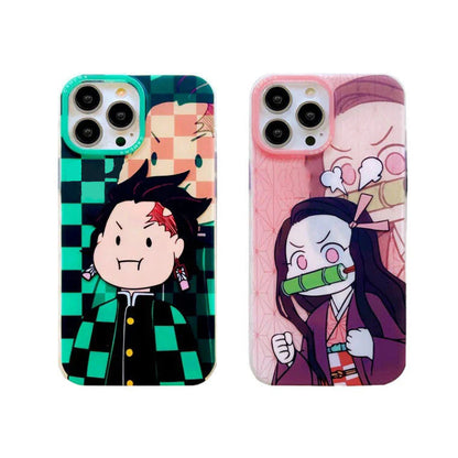 Tanjirou/Nezuko Apple exquisite Trend Silicone Anti-collision phone case