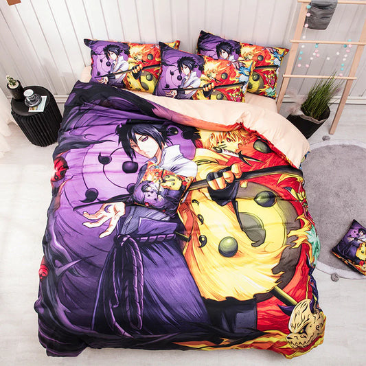 Sasuke role printing handsome cartoon Pure cotton bedding four-piece set