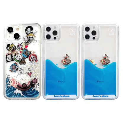 Luffy/Zoro/Ace iPhone Liquid Quicksand collision avoidance case