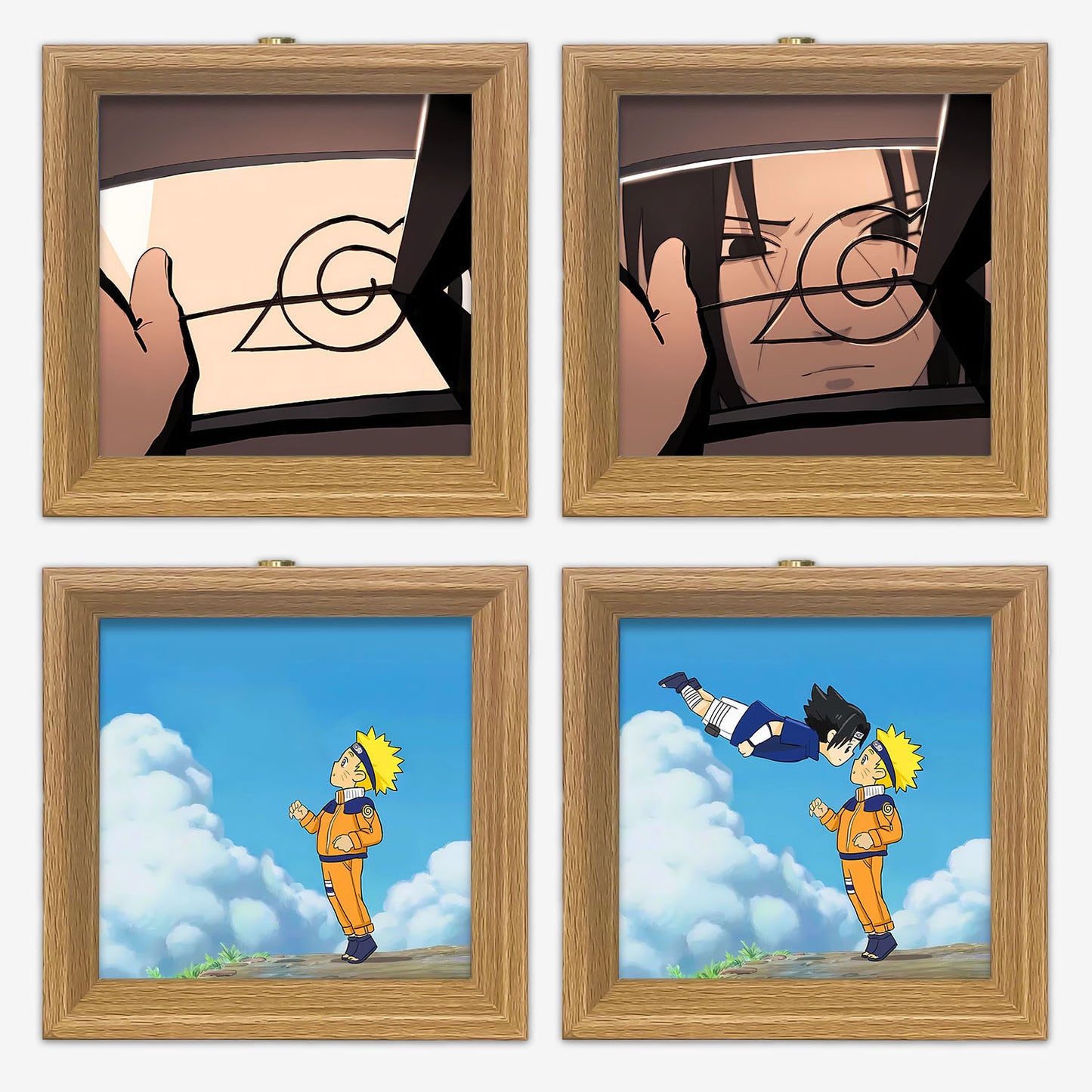 Itachi/Sasuke Luminous solid wood decorative painting small night light picture frame painting decoration