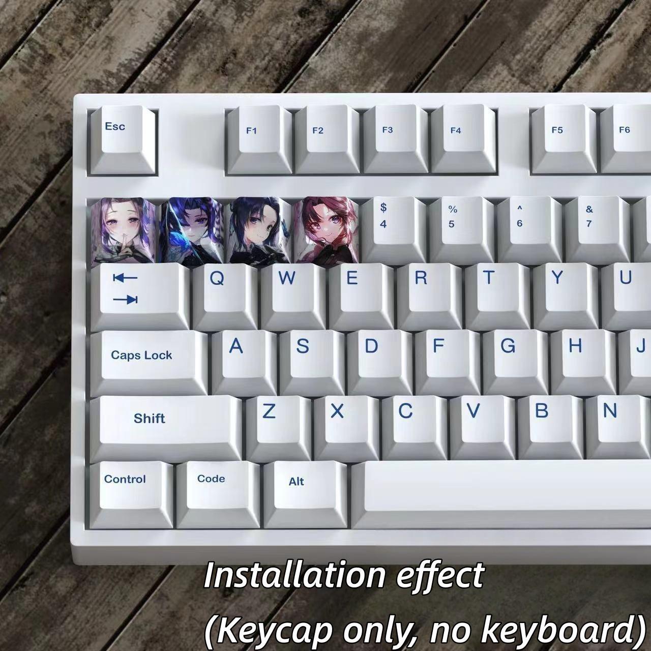 Nezuko/Tanjirou/Tokitou Muichirou Creative transparent cute mechanical keyboard cap