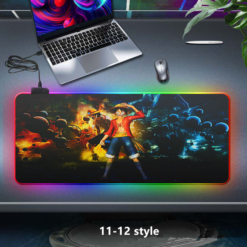 Luffy Cool LED Color Changing Thickened Mouse Pad with Seven Colors