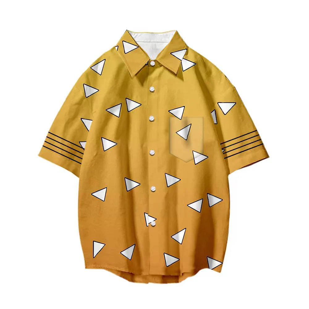 Tanjirou/Nezuko Shirt Summer new loose shirt COS printed shirt Youth casual trend all-matching shirt