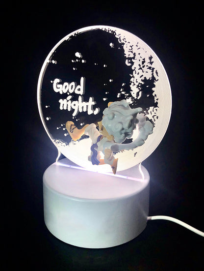 Nika Luffy Moon Night Light with Nika Luffy small hand tricolor change creative unlimited