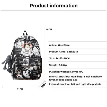 Luffy Sturdy Oversized Capacity Backpack (Suitable for school, travel, work)