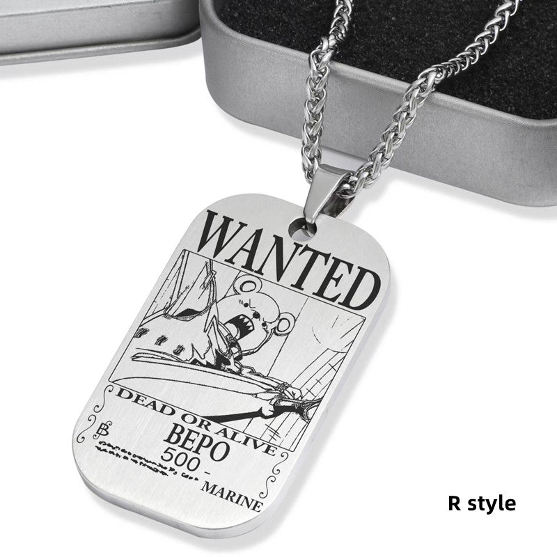 Luffy/Zoro/Nami/Sanji Titanium Character Bounty Necklace