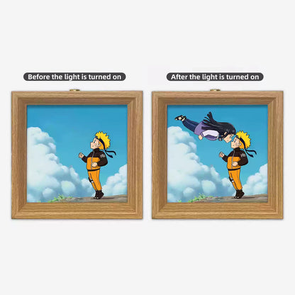 Itachi/Sasuke Luminous solid wood decorative painting small night light picture frame painting decoration