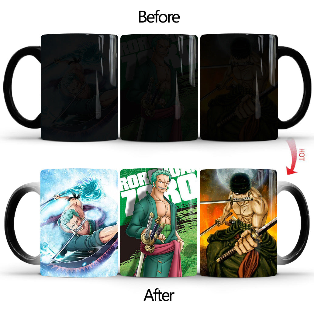 Luffy/Zoro/Chopper ceramic cup that changes color when exposed to heat