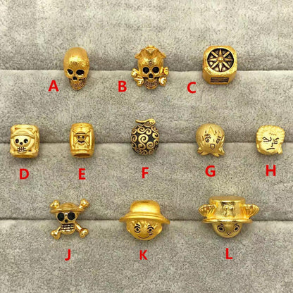 Luffy gold fruit gift lovers bracelet beads