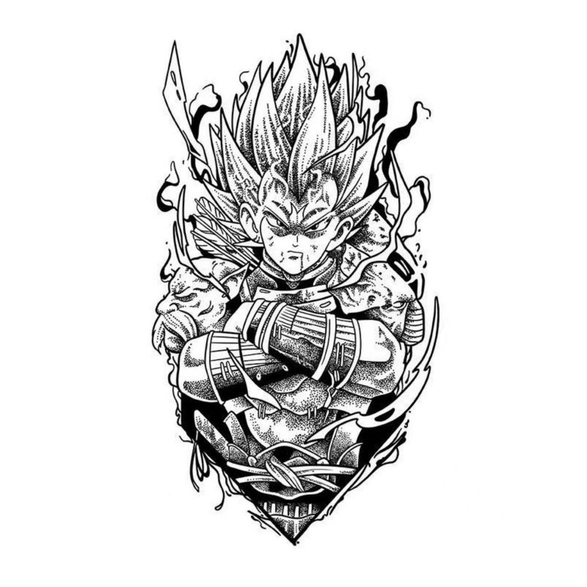 Son Goku Herbaceous juice semi-permanent tattoo stickers are durable and waterproof