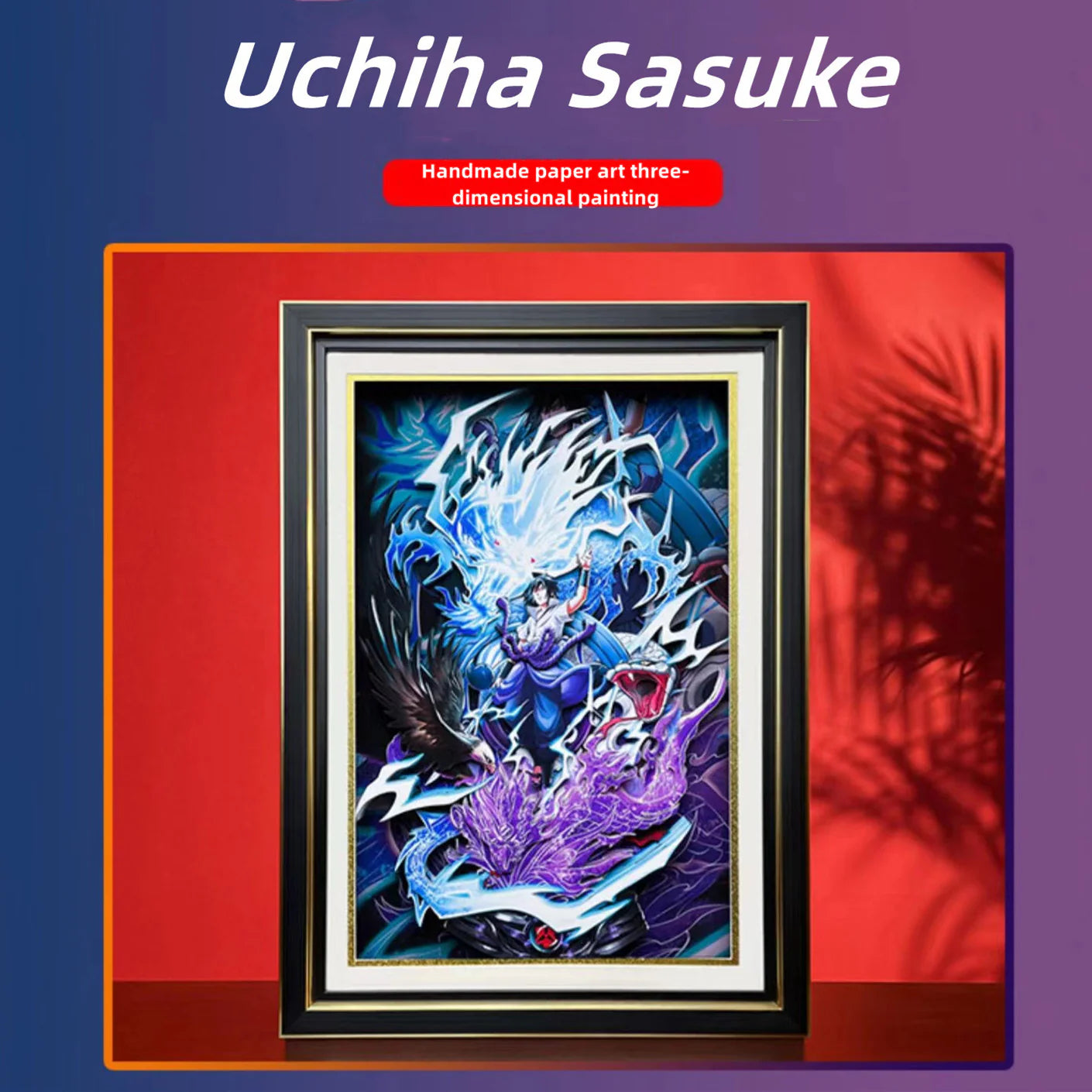 Uchiha Sasuke handsome cartoon handicraft 3D drawing