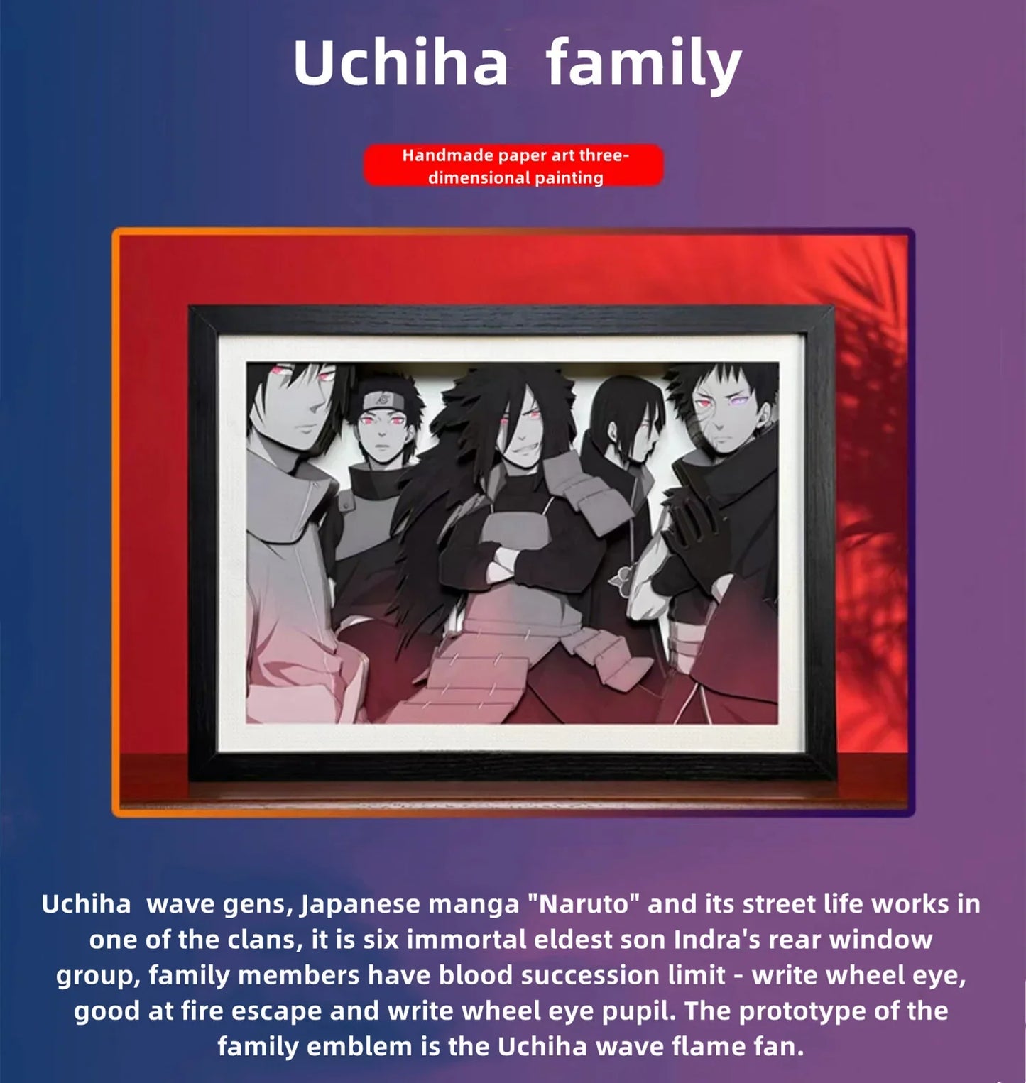 Sasuke/Itachi handsome cartoon handicraft 3D drawing