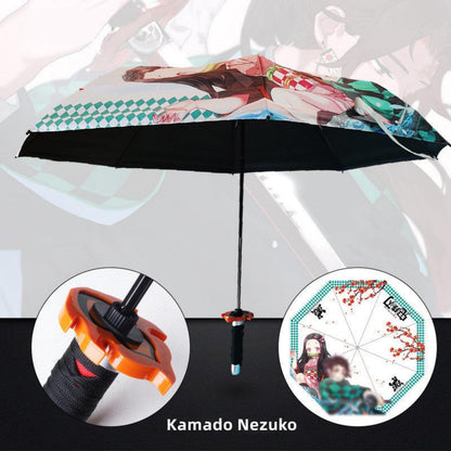 Kamado Tanjirou cool hilt umbrella that folds