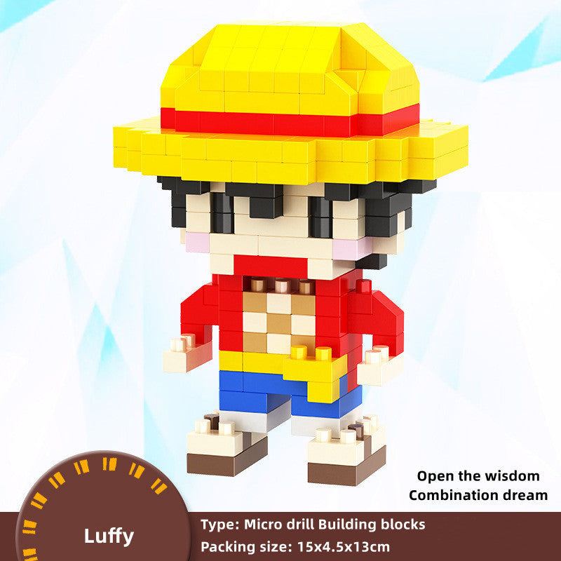 Luffy/Zoro/Sanji Character model building block assembly toy