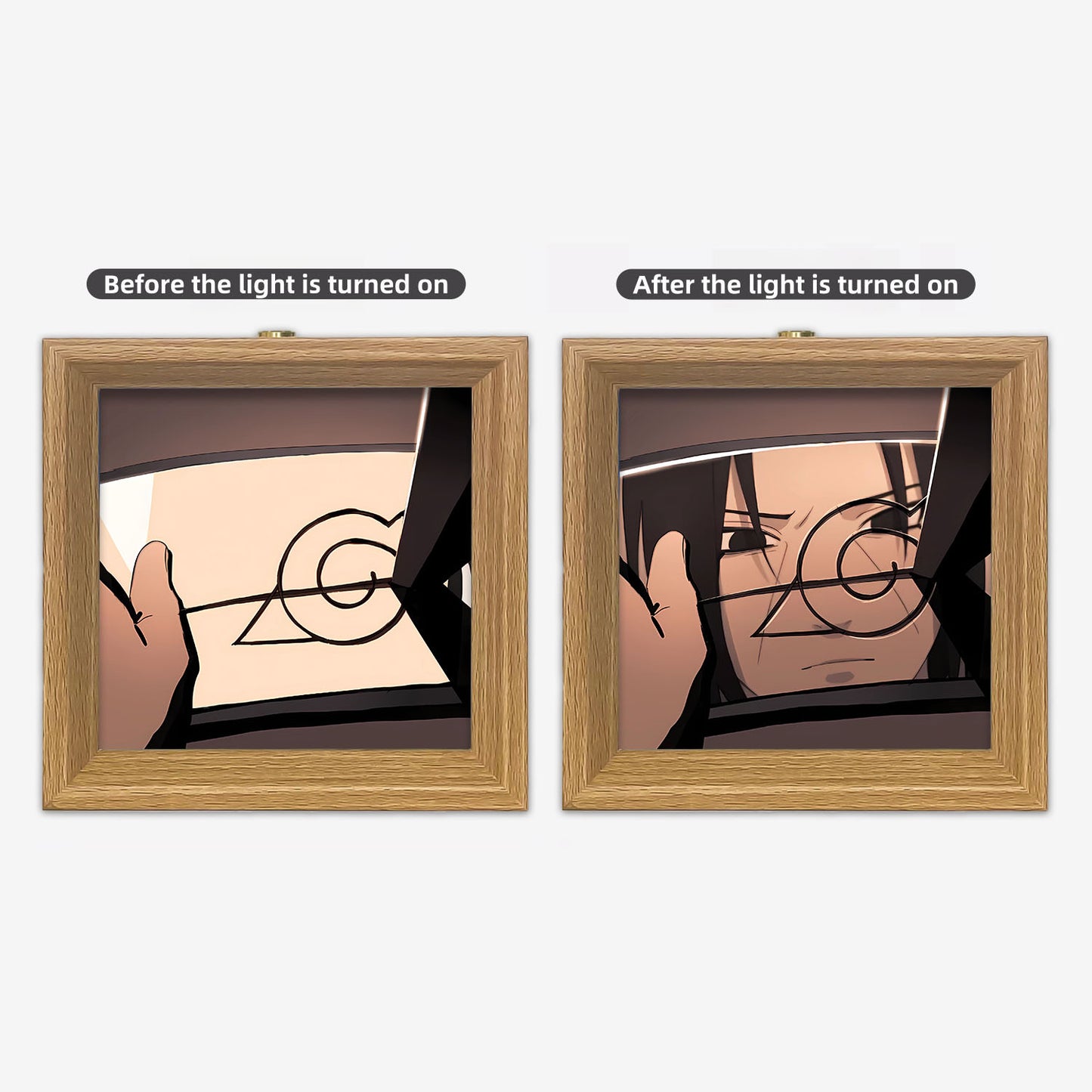 Itachi/Sasuke Luminous solid wood decorative painting small night light picture frame painting decoration