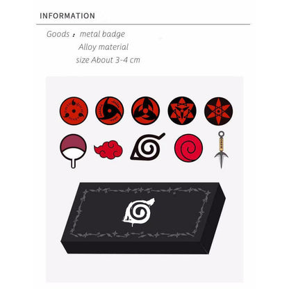 Sasuke/itachi/kakakshi Metal Badge Collection Mangekyou Sharingan